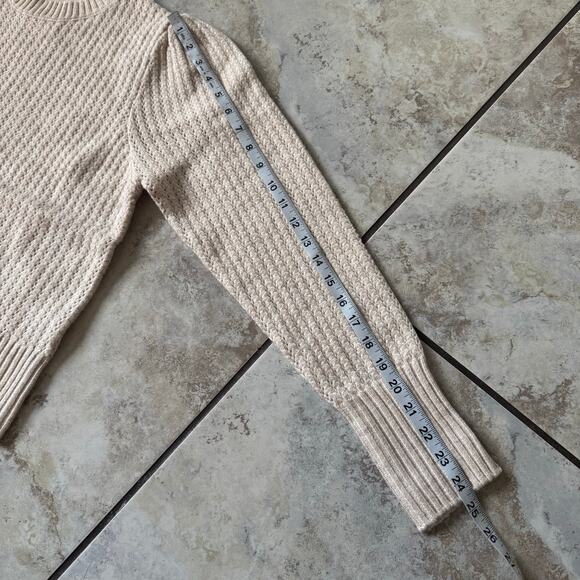 Elodie Women’s Crew Neck Knit Pullover Cream Crop Sweater NWT Cozy size Small - Picture 5 of 8